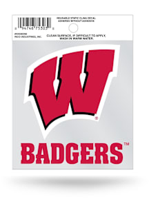 Wisconsin Badgers Small Auto Static Cling Decal - Red