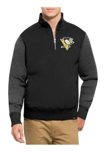 47 Pittsburgh Penguins Mens Black Triple Coverage Long Sleeve 1/4 Zip Fashion Pullover