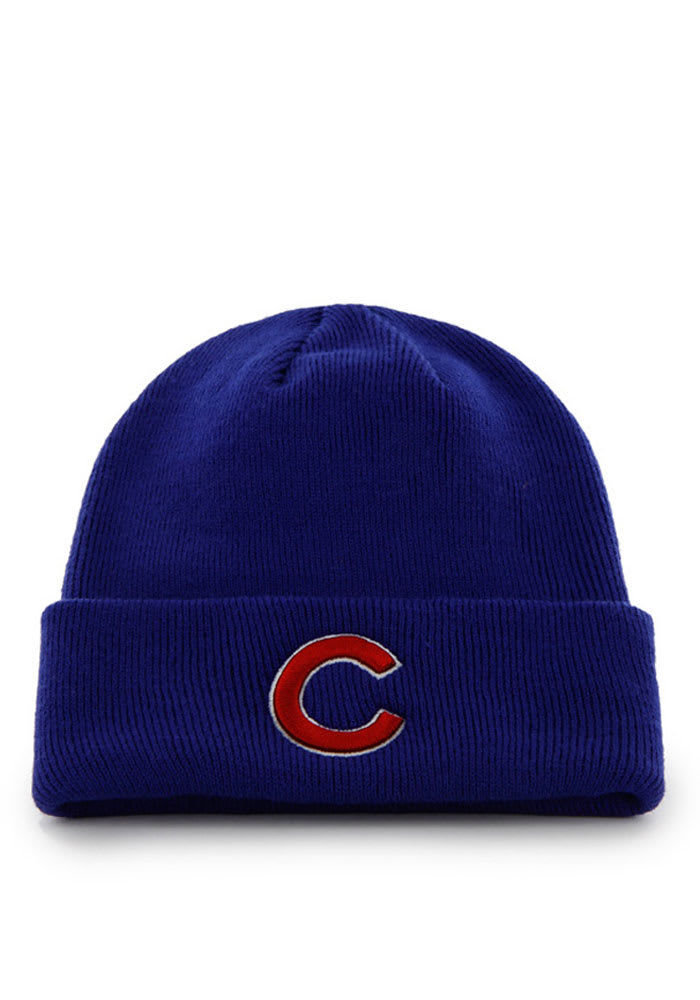 47 Chicago Cubs Blue Raised Cuff Mens Knit Hat