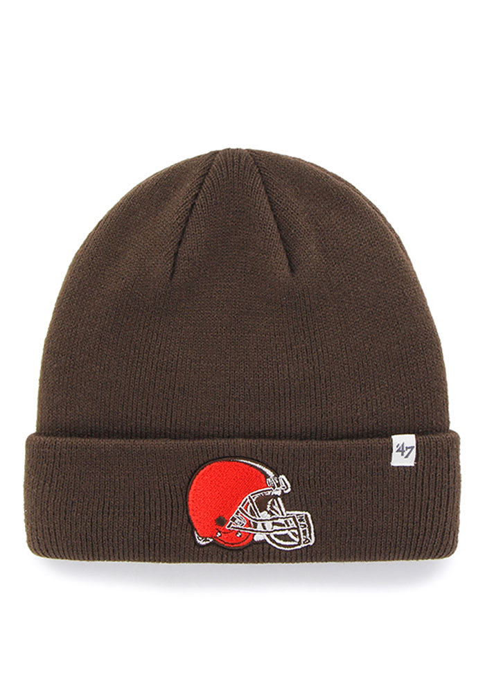 Cleveland Browns Men's 47 Natural Cuffed Pom Knit Hat