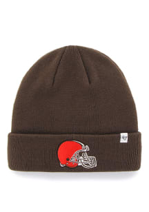 47 Cleveland Browns Brown Raised Cuff Mens Knit Hat
