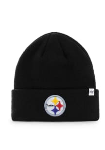 47 Pittsburgh Steelers Black Raised Cuff Mens Knit Hat