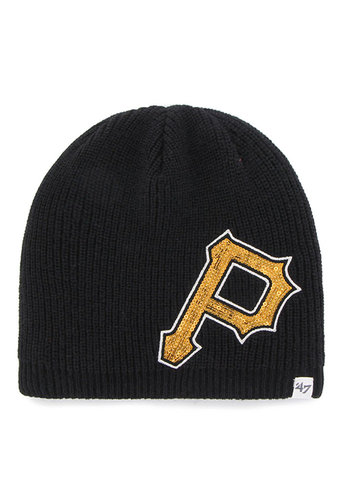 47 Pittsburgh Pirates Black Sparkle Beanie Womens Knit Hat