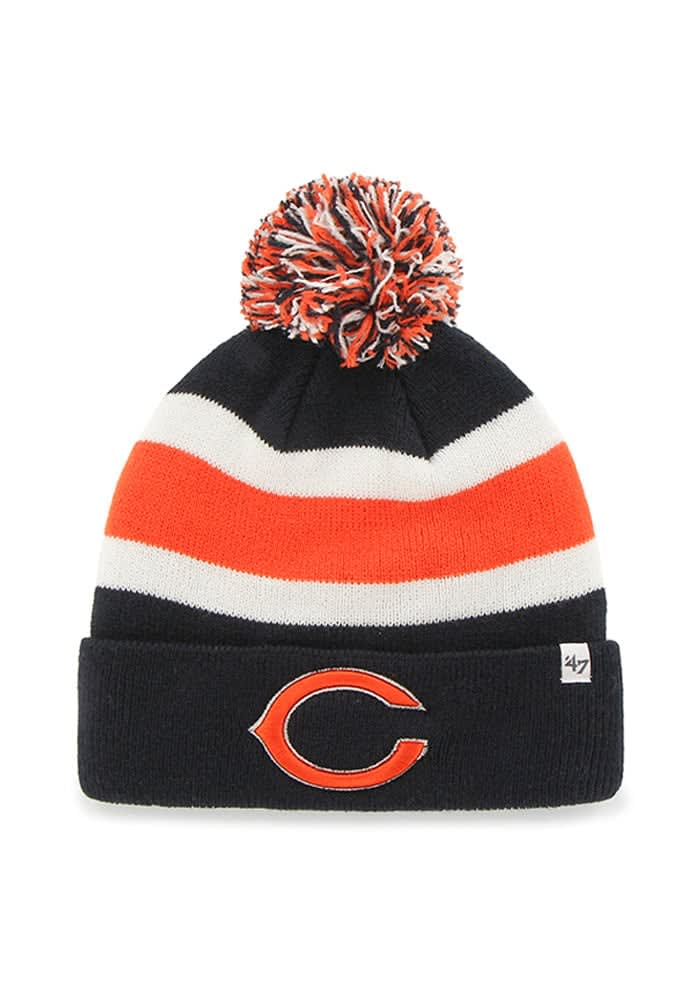 Men's New Era Navy Chicago Bears Repeat Cuffed Knit Hat with Pom