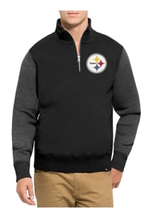47 Pittsburgh Steelers Mens Black Triple Coverage Long Sleeve 1/4 Zip Fashion Pullover