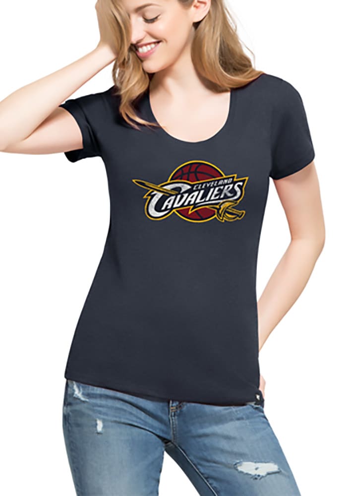 47 Cleveland Cavaliers Womens Navy Blue Knockaround Club Scoop T-Shirt