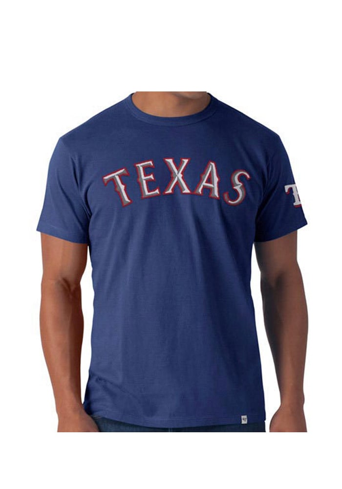 47 Brand / Men's Texas Rangers Navy Wordmark Scrum T-Shirt