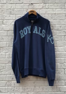 47 Kansas City Royals Mens Blue Striker Long Sleeve 1/4 Zip Fashion Pullover