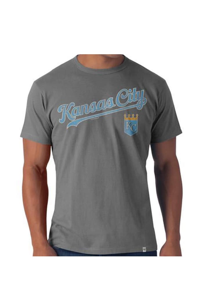 47 Kansas City Royals Grey Super Rival Short Sleeve T Shirt, Grey, 100% Cotton, Size XL, Rally House