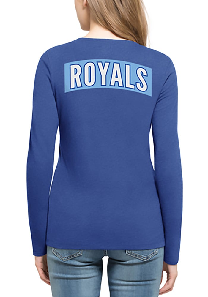 47 Kansas City Royals Womens Blue Clutch Backer Long Sleeve T-Shirt
