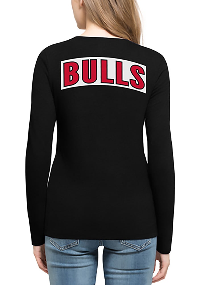 47 Chicago Bulls Womens Black Clutch Backer Long Sleeve T-Shirt
