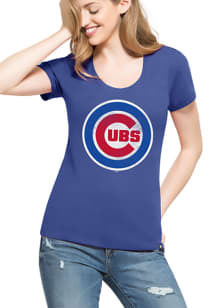 47 Chicago Cubs Womens Blue Knockaround Club Scoop T-Shirt