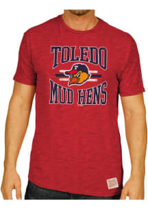 Original Retro Brand Toledo Mud Hens Red #1 Graphic Short Sleeve Fashion T Shirt