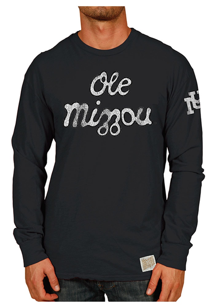 Original Retro Brand Missouri Tigers Black Vintage Long Sleeve Fashion T Shirt