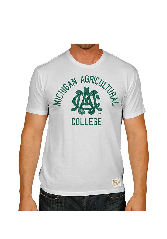 Original Retro Brand Michigan State Spartans White Agricultural College Tee