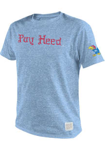 Original Retro Brand Kansas Jayhawks Light Blue Pay Heed Short Sleeve Fashion T Shirt
