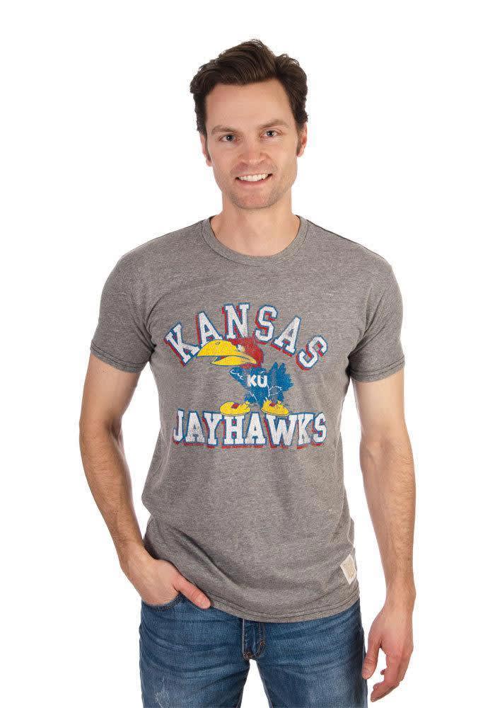 Original Retro Brand Jayhawks Arch Short Sleeve Fashion T Shirt