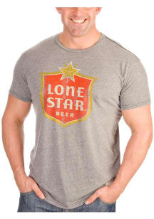 Original Retro Lone Star Beer Grey Logo Short Sleeve T Shirt