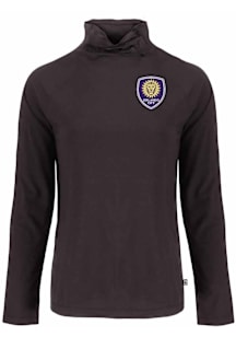 Cutter and Buck Orlando City SC Womens Black Coastline Eco Funnel Neck Crew Sweatshirt