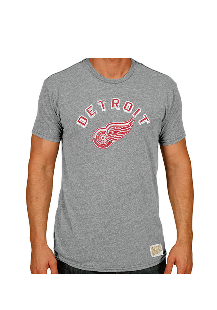 Original Retro Brand Detroit Red Wings Grey Triblend Short Sleeve Fashion T Shirt