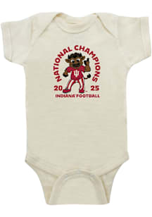 Indiana Hoosiers Baby Ivory 2025 College Football National Champions Baby Bison Short Sleeve One P..