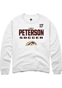 Laney Peterson Western Michigan Broncos Mens White NIL Stacked Box Player Crew