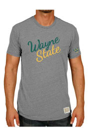 Original Retro Brand Wayne State Warriors Grey No1 Short Sleeve Fashion T Shirt