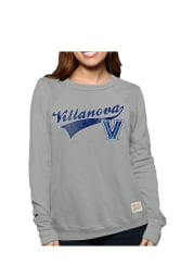 Original Retro Brand Villanova Wildcats Womens Grey Triblend Crew Crew Sweatshirt