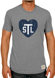 Original Retro Brand St Louis Grey Heart Initials Short Sleeve T Shirt