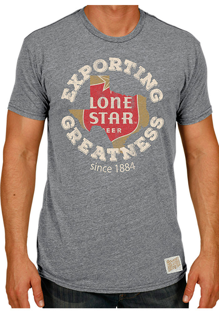 Original Retro Brand Lone Star Beer Grey Exporting Greatness Short Sleeve T Shirt