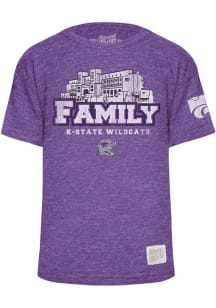 Youth K-State Wildcats Purple Original Retro Brand Family Short Sleeve Fashion T-Shirt