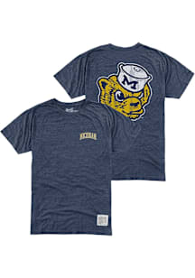 Original Retro Brand Michigan Wolverines Youth Blue Front Back Hit Short Sleeve Fashion T-Shirt