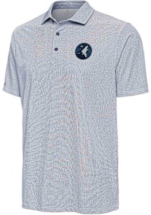 Antigua Minnesota Timberwolves Mens Navy Blue Pave Short Sleeve Polo