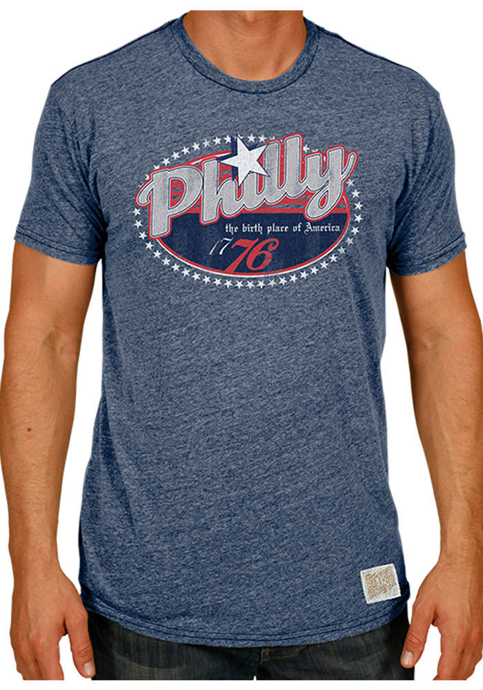 Original Retro Brand Philadelphia Navy Blue Birthplace of America Short Sleeve T Shirt