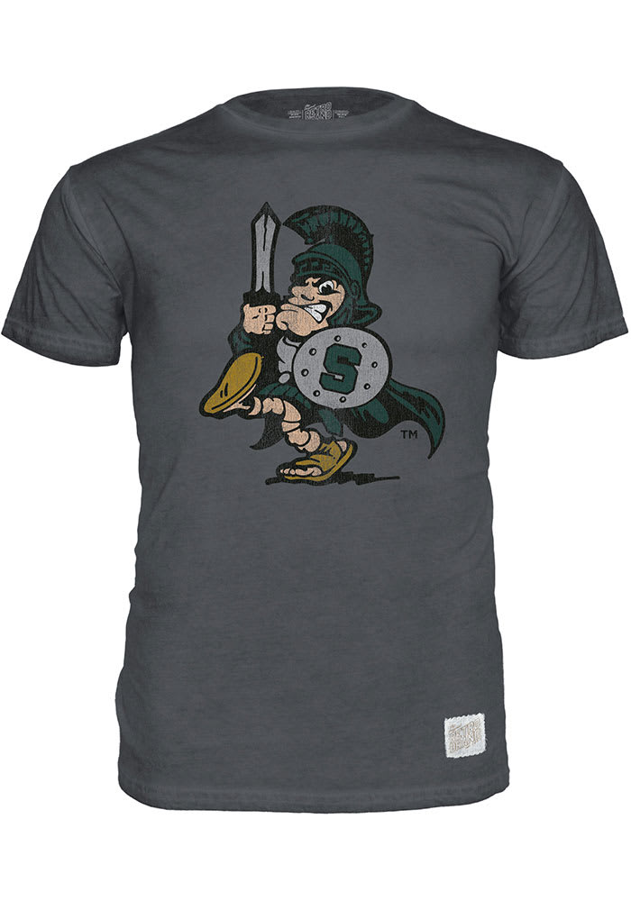 Original Retro Brand Michigan State Spartans Charcoal Spartan Short Sleeve Fashion T Shirt