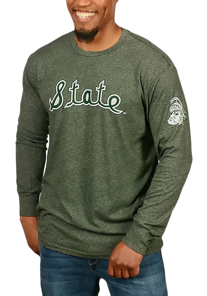 Original Retro Brand Michigan State Spartans Green State Long Sleeve Fashion T Shirt