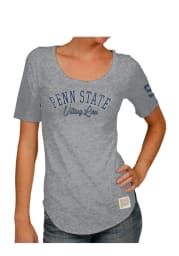 Original Retro Brand Penn State Nittany Lions Womens Grey Streaky Scoop T-Shirt