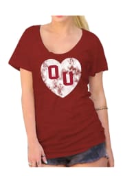 Original Retro Brand Oklahoma Sooners Womens Crimson Pocket Tee Short Sleeve T-Shirt
