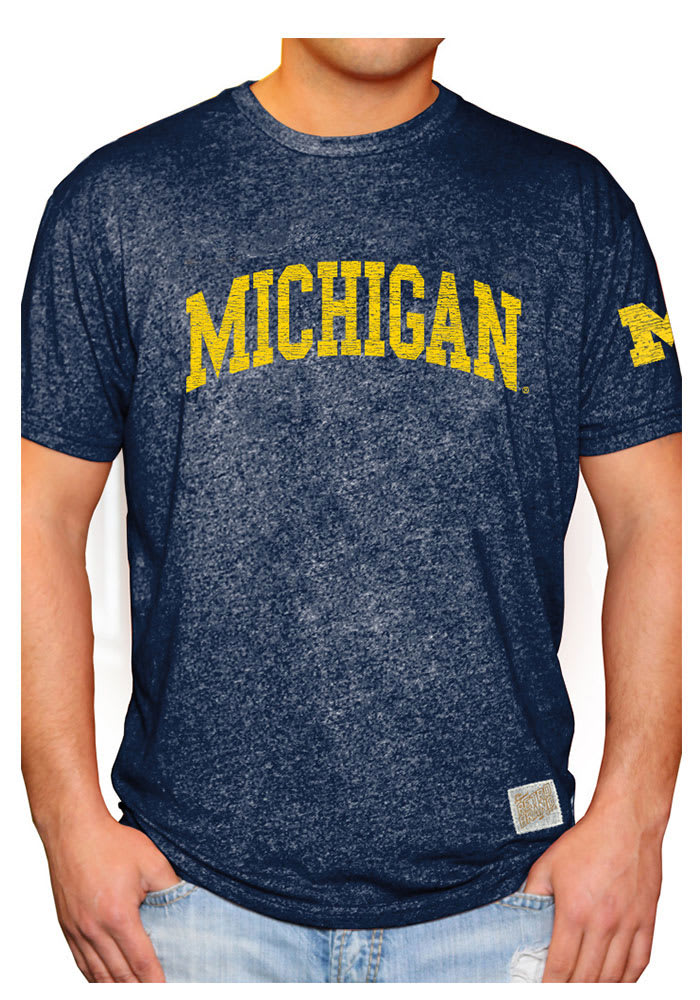 Original Retro Brand Michigan Wolverines Mock Twist Short Sleeve Fashion T Shirt