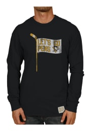 Original Retro Brand Pittsburgh Penguins Black Slub Long Sleeve Fashion T Shirt