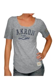 Original Retro Brand Akron Zips Juniors Grey Streaky Scoop T-Shirt