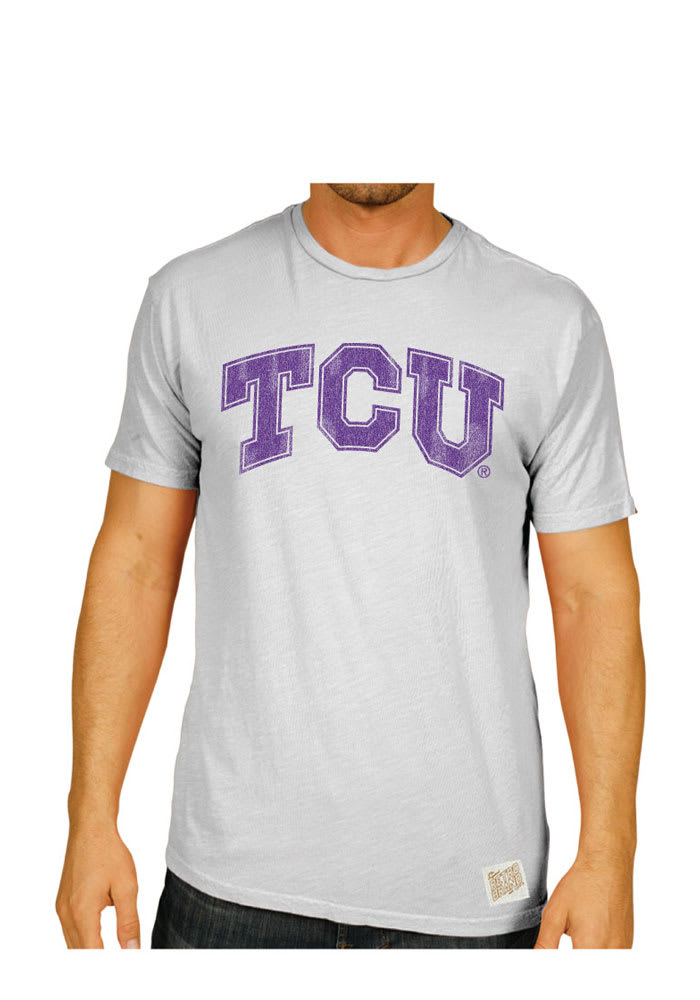 Original Retro Brand TCU Horned Frogs White Slub Short Sleeve Fashion T Shirt