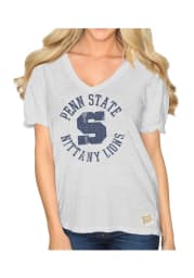 Original Retro Brand Penn State Nittany Lions Juniors White Nicole V-Neck T-Shirt