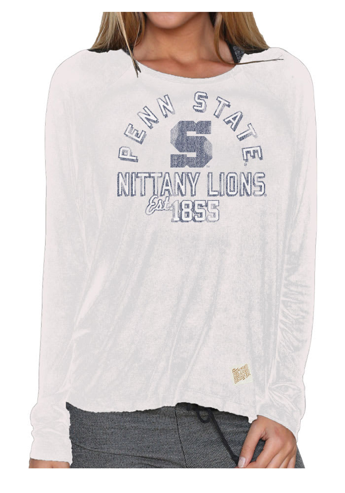Original Retro Brand Penn State Juniors White Chelsea Long Sleeve Scoop Neck