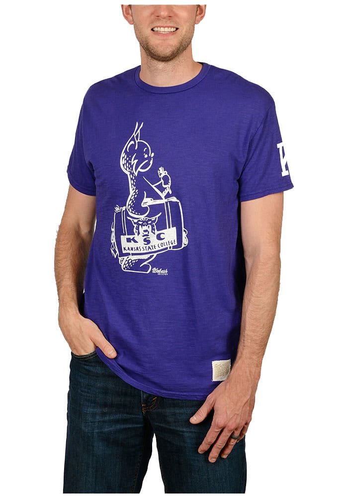 Original Retro Brand K-State Wildcats Purple Slub Short Sleeve Fashion T Shirt