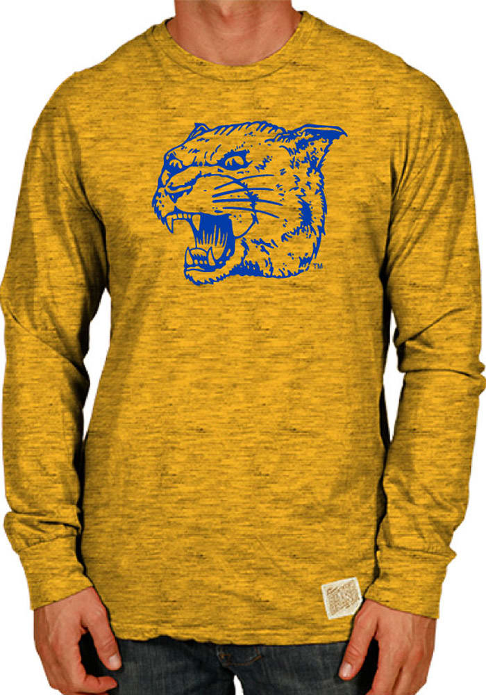 Original Retro Brand Pitt Panthers Gold Angry Long Sleeve Fashion T Shirt