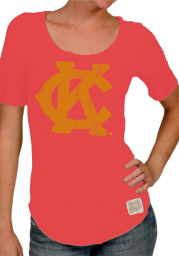 Original Retro Brand Kansas City Monarchs Womens Red Primary Logo Scoop T-Shirt
