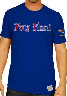 Original Retro Brand Kansas Jayhawks Blue Pay Heed Short Sleeve Fashion T Shirt