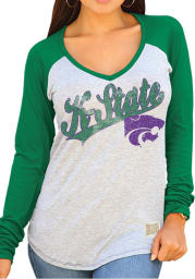 Original Retro Brand K-State Wildcats Womens White St. Patricks Long Sleeve T-Shirt
