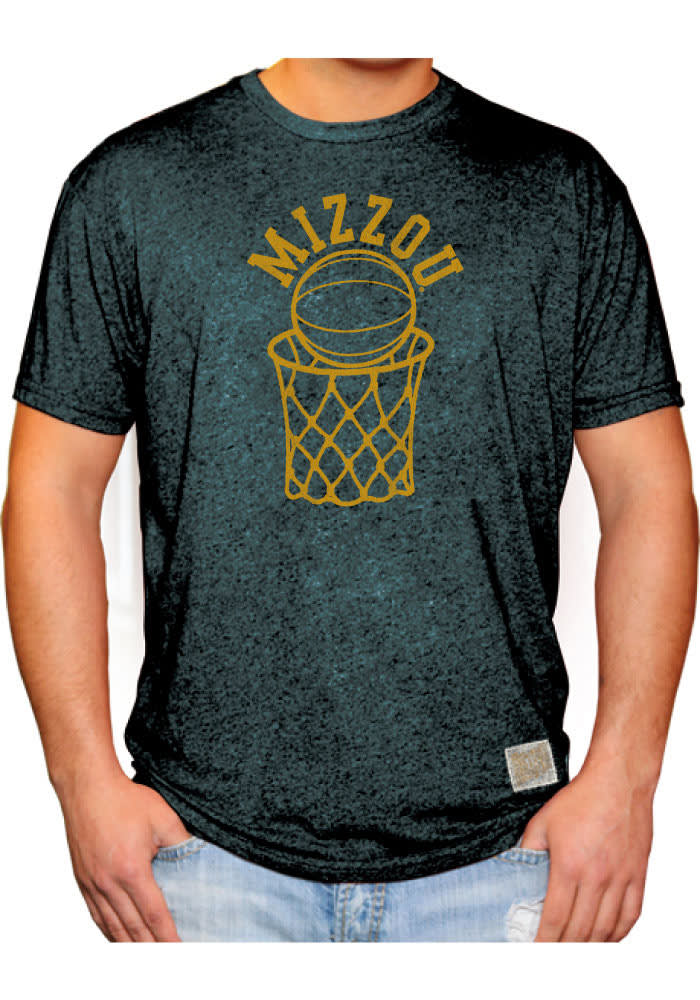 Original Retro Brand Missouri Tigers Black Basketball Short Sleeve Fashion T Shirt